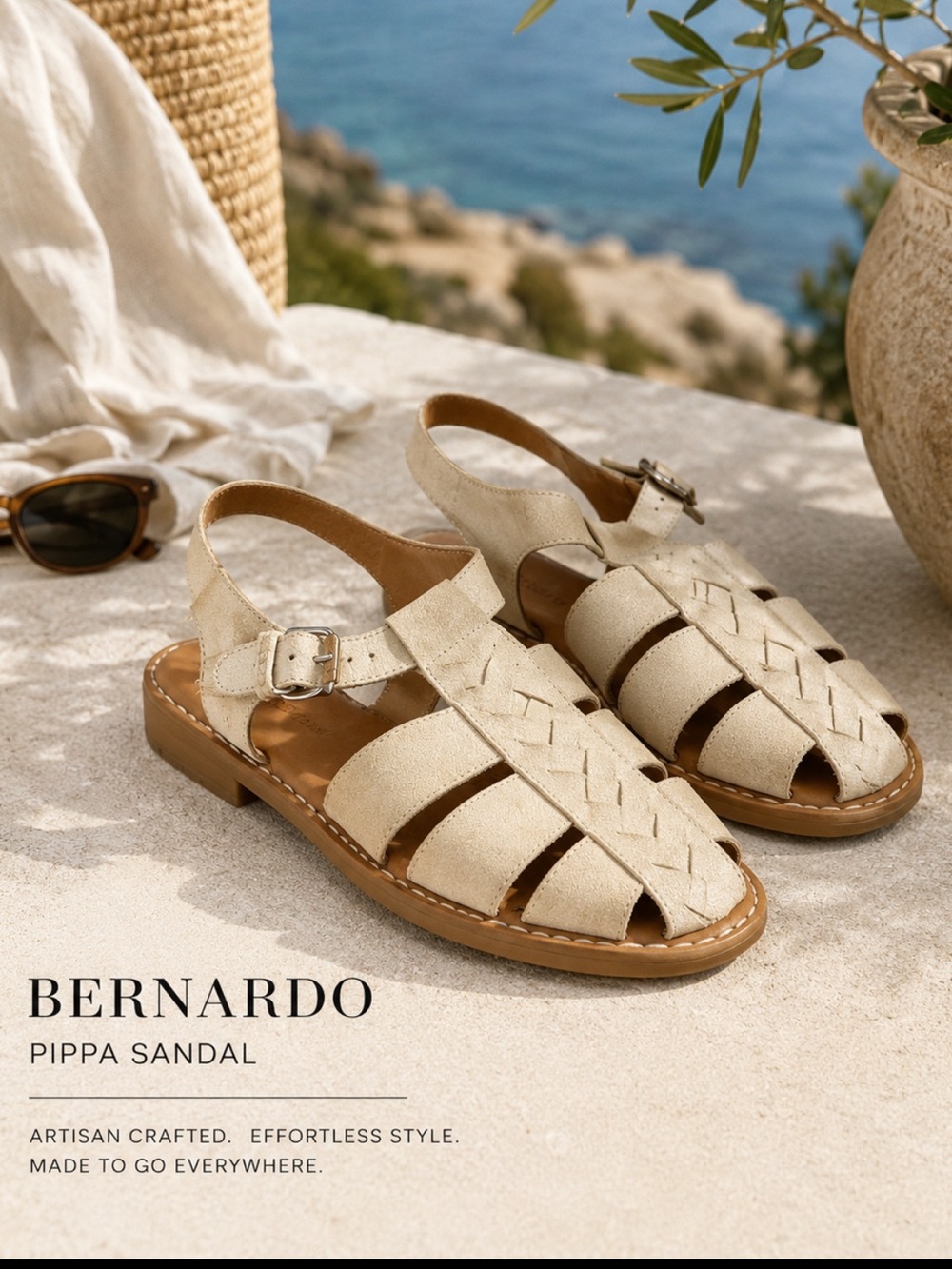 Bernardo Pippa Sand Leather Fisherman Sandals Women’s Size 10M - Picture 2 of 15
